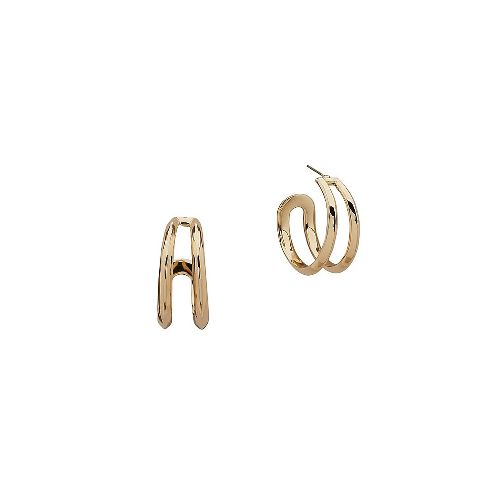 Goldtone Split C-Hoop Earrings