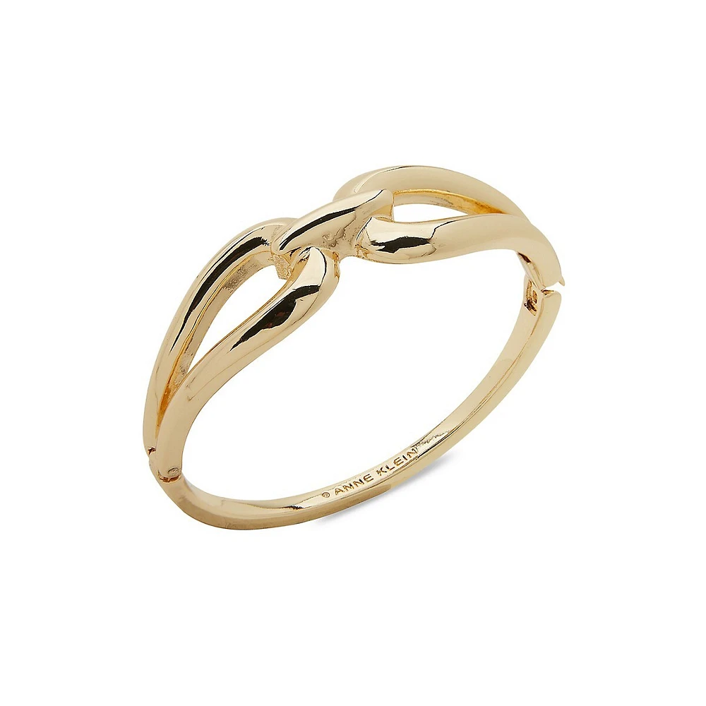 Goldtone Oval-Links Hinge Bangle Bracelet