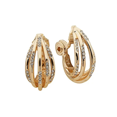 Goldplated & Glass Crystal Clip-On Earrings