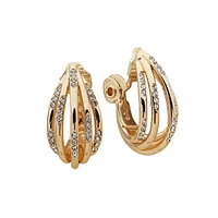 Goldplated & Glass Crystal Clip-On Earrings
