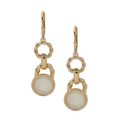 Goldtone Faux Pearl Drop Earrings