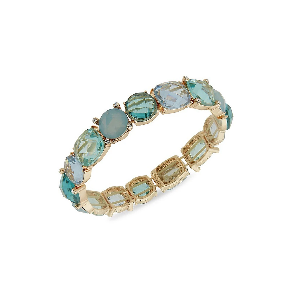 Goldtone & Multistone Stretch Bracelet