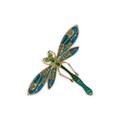 Goldtone & Glass Stone Firefly Pin
