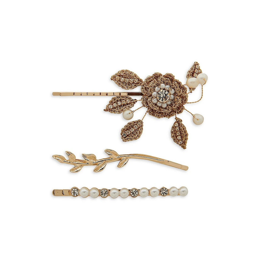 Botanical Crochet Bobby Pins 3-Pack