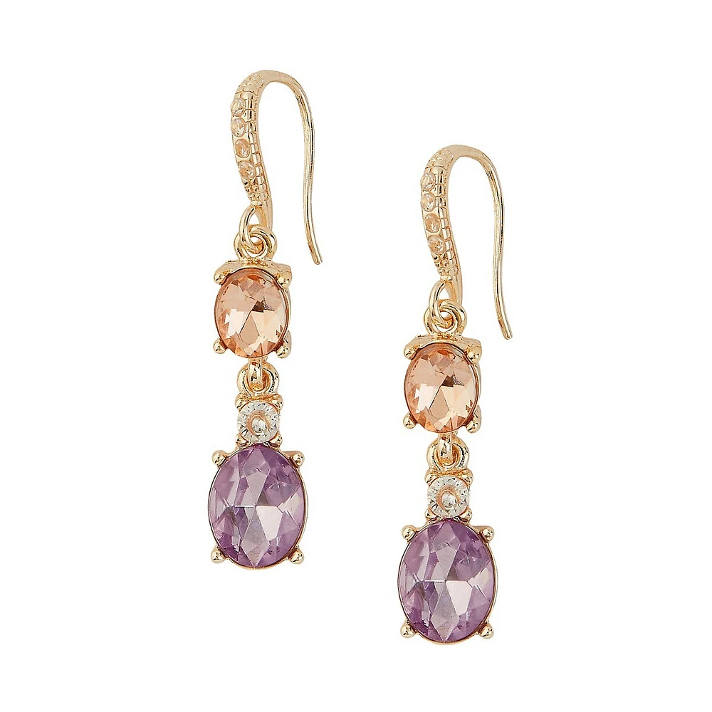 Rose Goldtone & Cubic Zirconia Drop Earrings