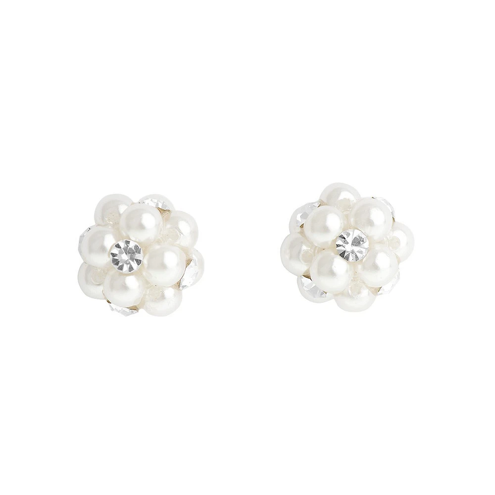 Boucles D'Oreilles À Fleur De Perles