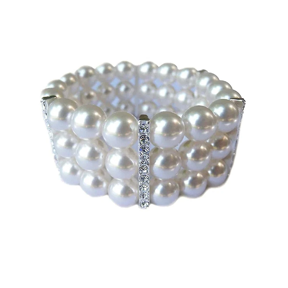 3 Row Stretch Pearl Bracelet