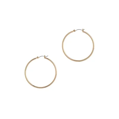 Pierced Gold Large Hoop Earring