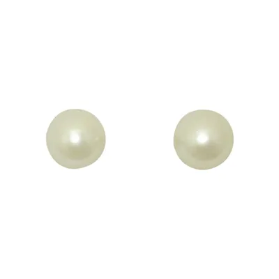 Boutons d'oreilles ornés de perles de verre Fair Lady, 12 mm
