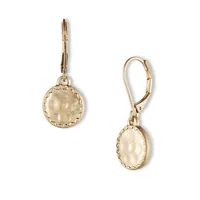 Scallop Trim Disc Drop Earrings