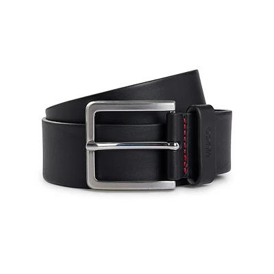 Grainy Embossed-Leather Belt