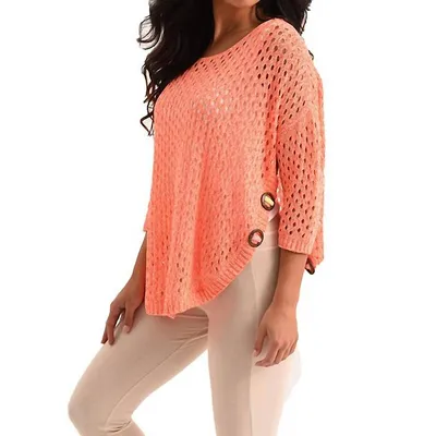 Aimee Wooden Button Poncho