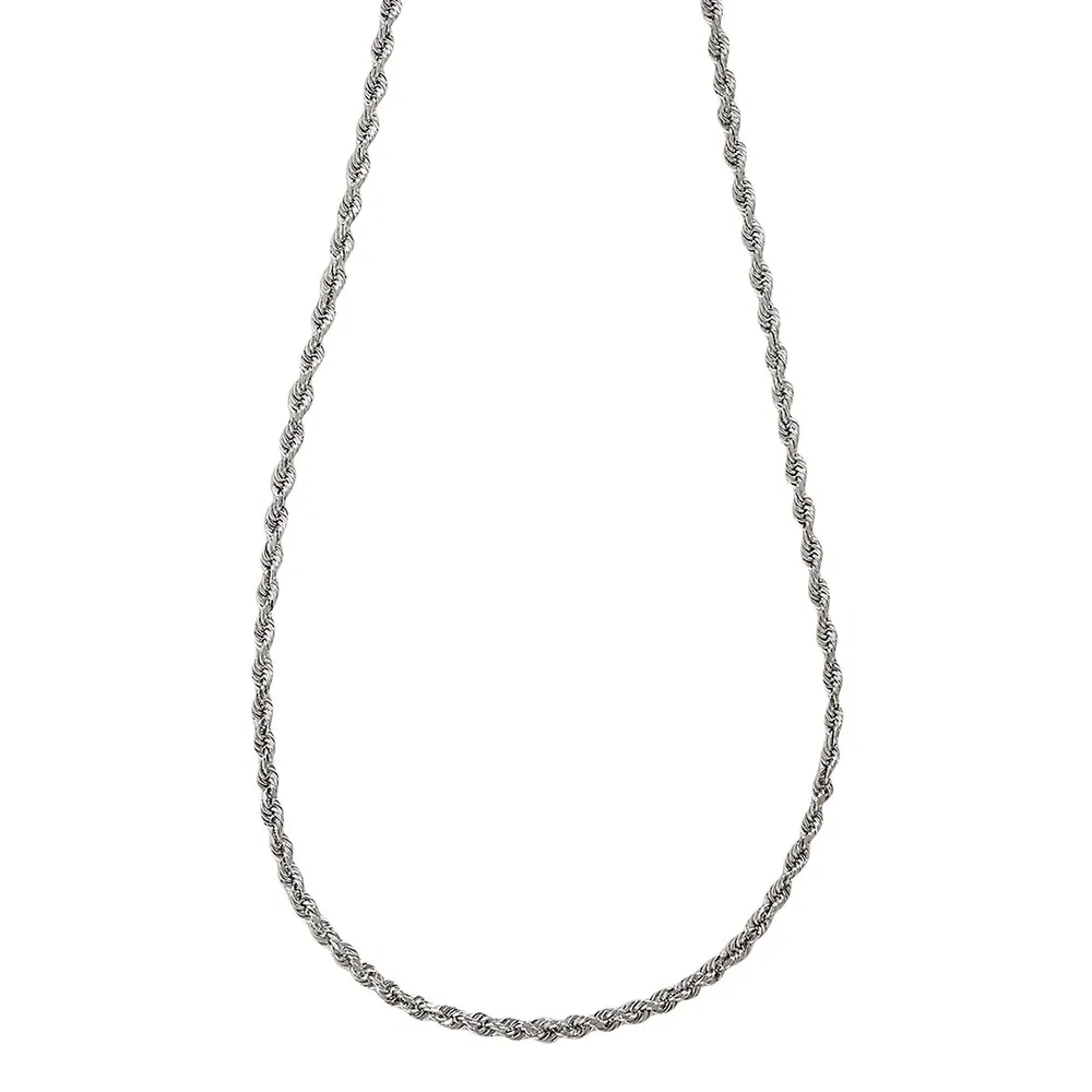 14K White Gold Seamless Rope Chain