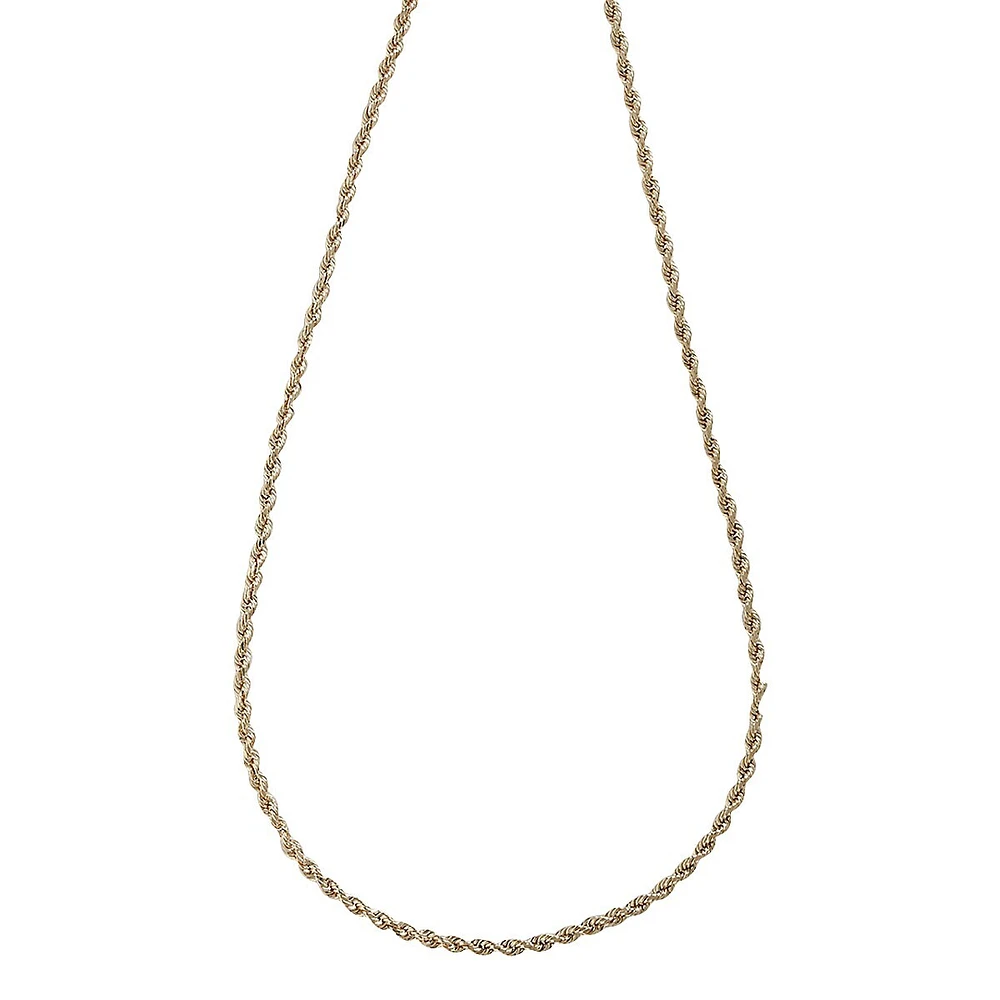 14K White Gold Seamless Rope Necklace