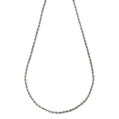 14K White Gold Seamless Rope Chain