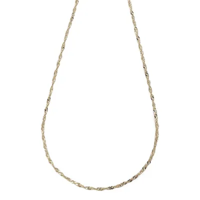 14K Yellow Gold Singapore Chain Necklace