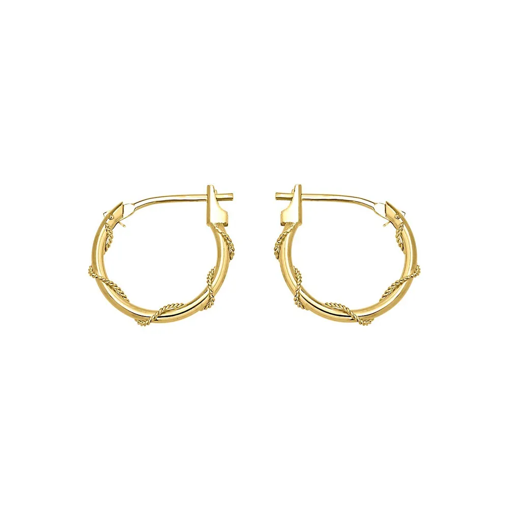 14K Gold Wrap Hoop Earrings