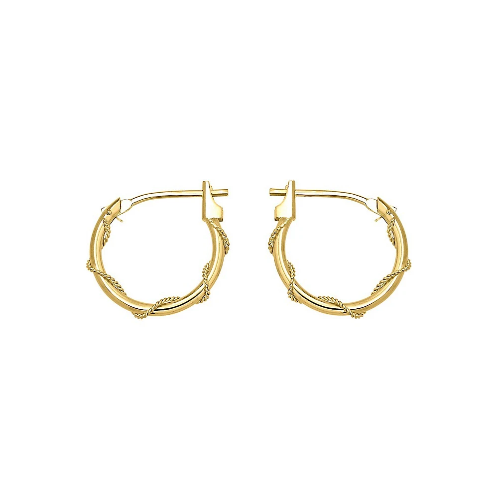 14K Gold Wrap Hoop Earrings