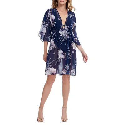 Couvre-maillot semi-diaphane style robe à motif Dolce Vita