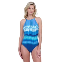 Maillot de bain une pièce à col montant imprimé Golden Hour