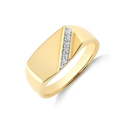 Men's Ring With 0.10 Carat Tw Of Diamonds In 10kt Yellow Gold