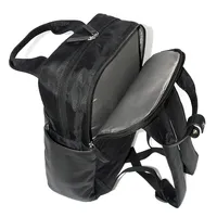 Leather Backpack With Double Handles And Multi Pockets