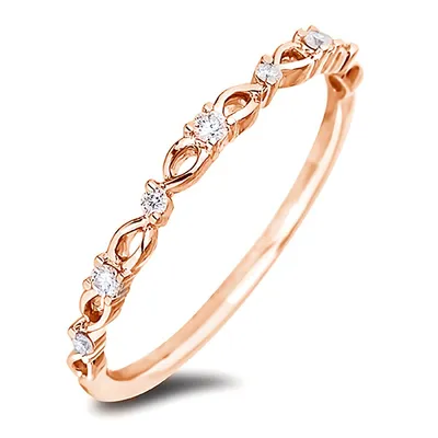 10k Gold Cttw Round Brilliant Cut Diamond Stackable Ring