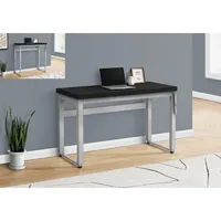 Computer Desk 48"l Adjustable Height Silver Metal