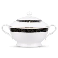 Normand Black And Gold Fine Bone China Soup Tureen