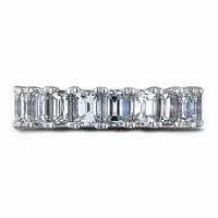 18k White Gold 1.47 Cttw Emerald Cut Diamond Anniversary Ring