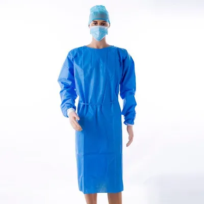 Disposable Isolation Gown, Water Resistant, Breathable Material With Elastic Cuff