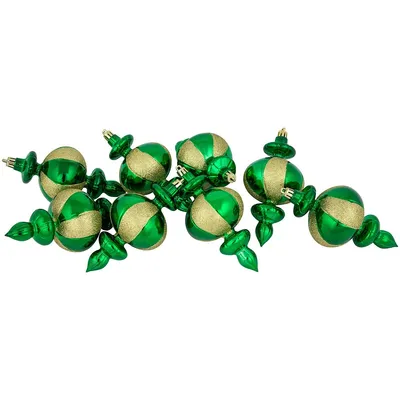 8-count Shatterproof Finial Christmas Ornaments