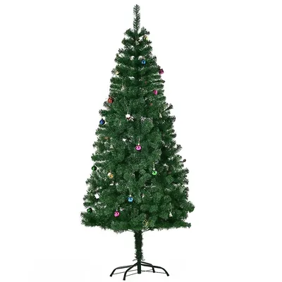 6ft Artificial Christmas Tree With Decoration Ornament And 624 Branch Tips