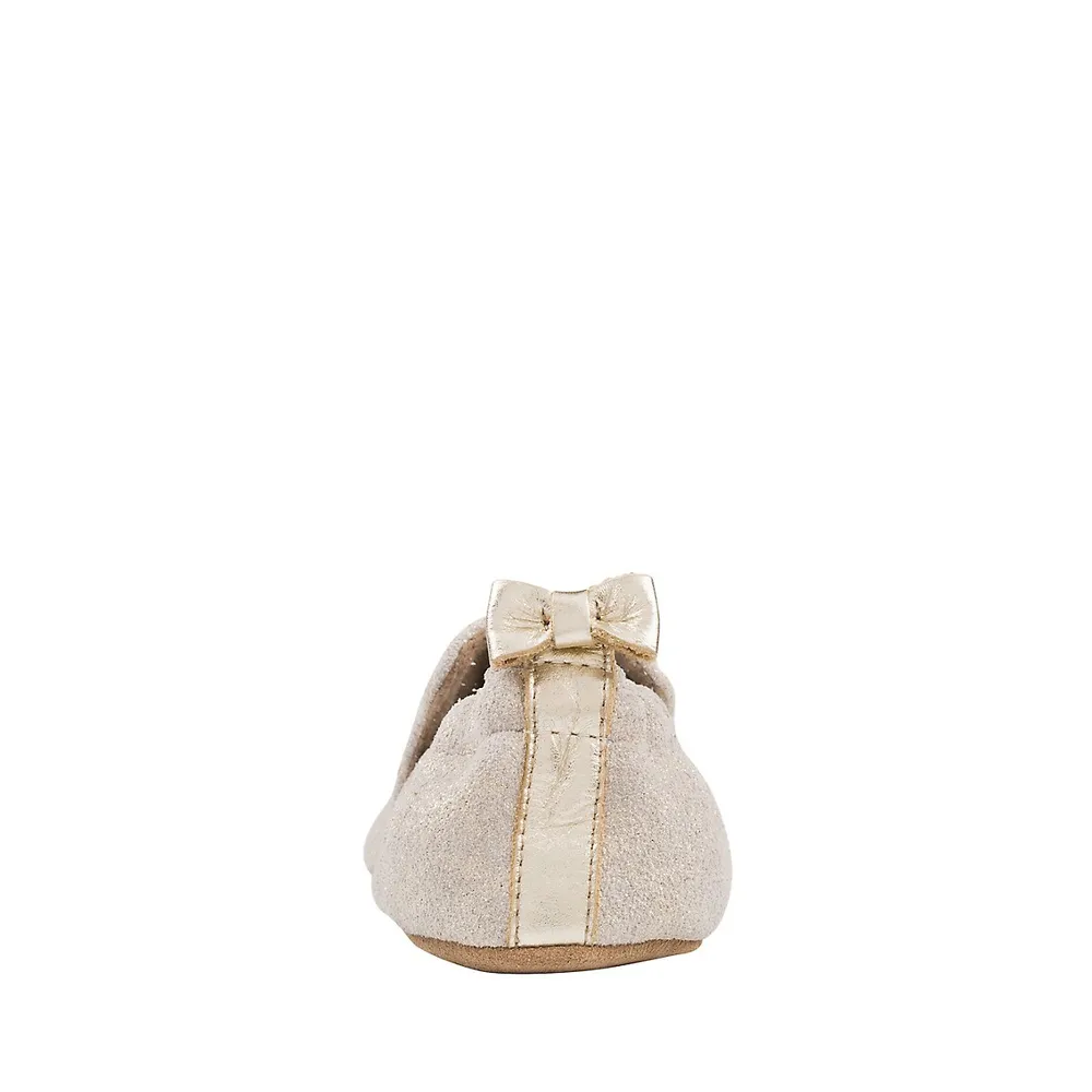 Baby Girl's Pretty Pearl Soft Soles Leather Shoes