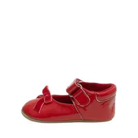 Baby Boy's Velvet Bow First Kicks Patent Leather Shoes