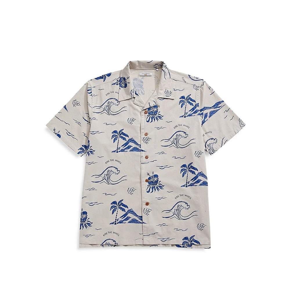 Arvid Waves Hawaii Print Shirt
