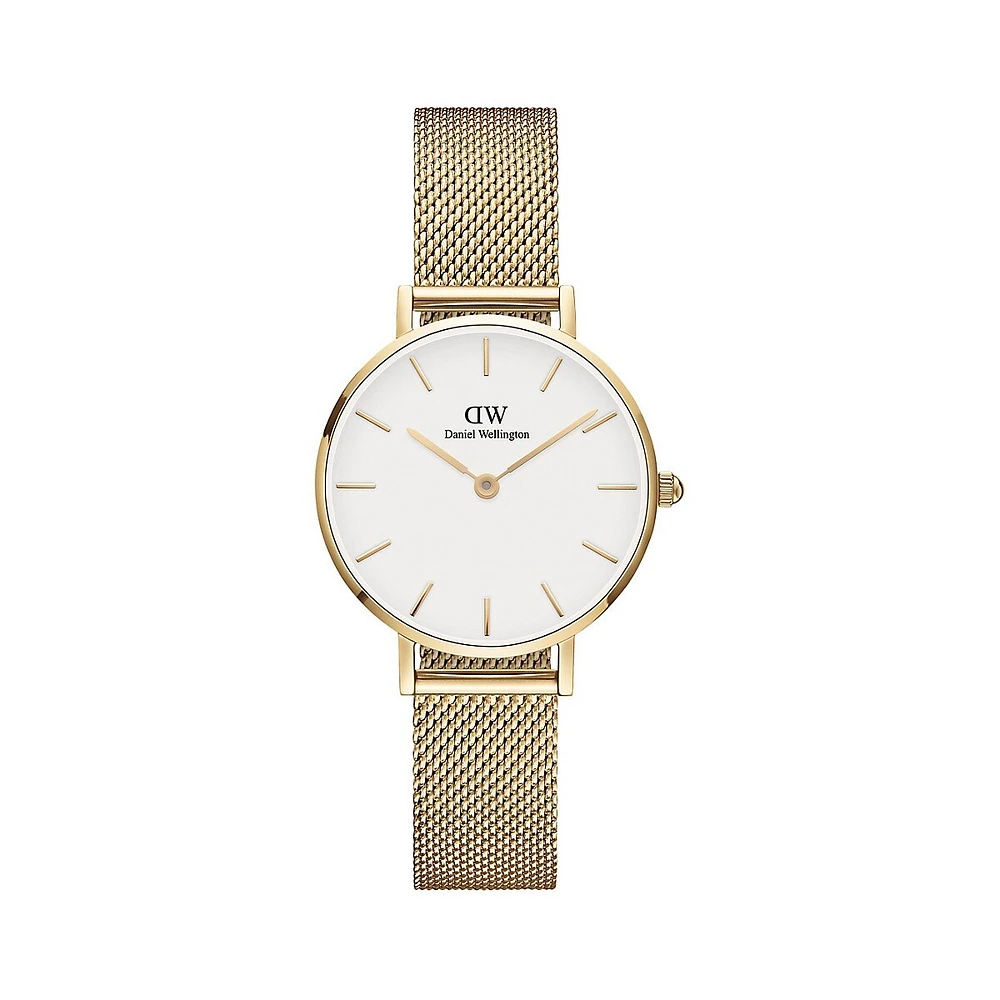 Montre dorée à bracelet milanais Petite Evergold