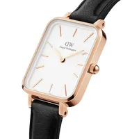 Quadro Sheffield Stainless Steel & Leather-Strap Watch DW00100434