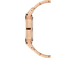 Montre-bracelet en acier inoxydable à placage ionique rose doré Iconic Link Amber