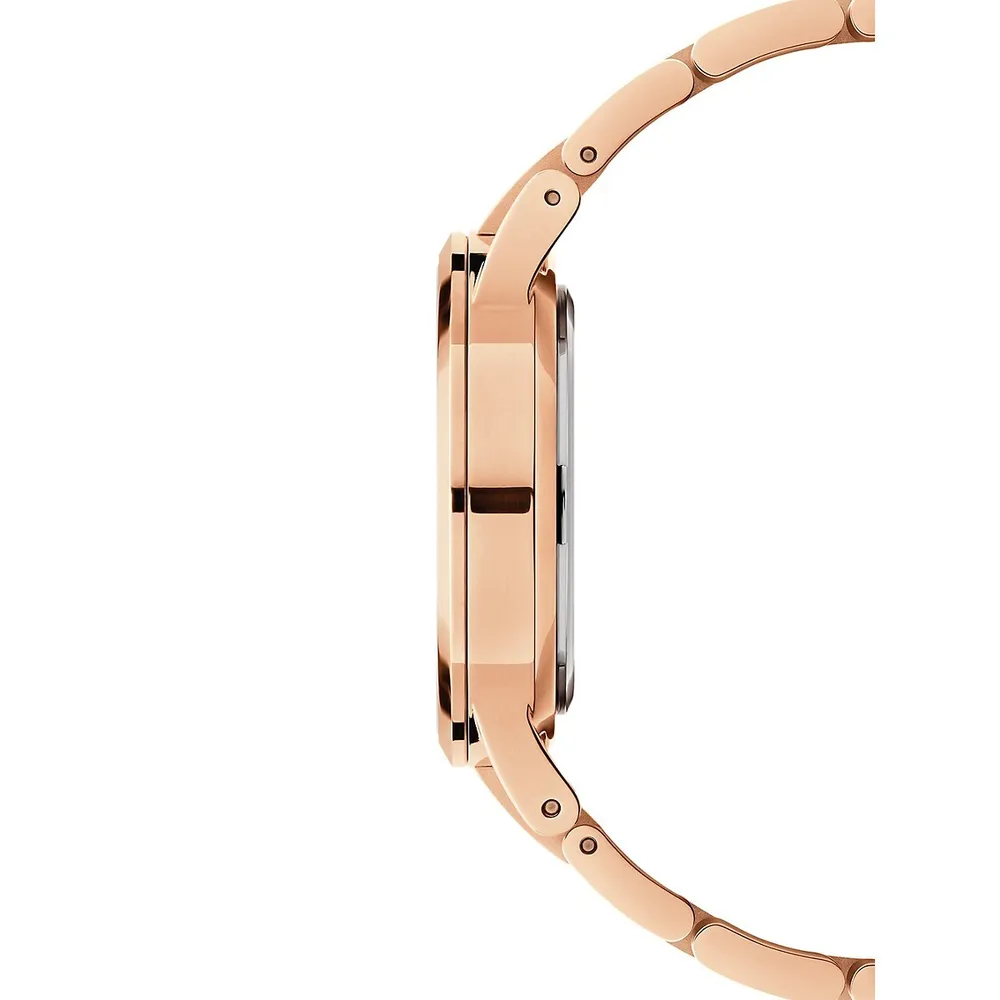 Iconic Link Amber Ion-Plated Rose Goldtone Stainless Steel Bracelet Watch DW00100461