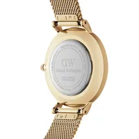 Petite Unitone Ion-Plated Goldtone Stainless Steel & Pressed Mesh Bracelet Analog Watch DW00100473