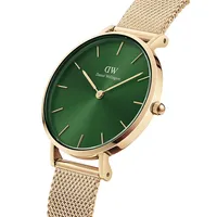 Petite Evergold Ion-Plated Goldtone Stainless Steel & Pressed Mesh Bracelet Analog Watch DW00100479