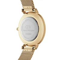 Petite Evergold Ion-Plated Goldtone Stainless Steel & Pressed Mesh Bracelet Analog Watch DW00100480