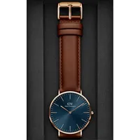 Classic St Mawes Arctic Rose Goldplated Stainless Steel & Leather Strap Watch DW00100626