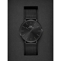 Classic Mesh Onyx Blacktone Stainless Steel Bracelet Watch DW00100632