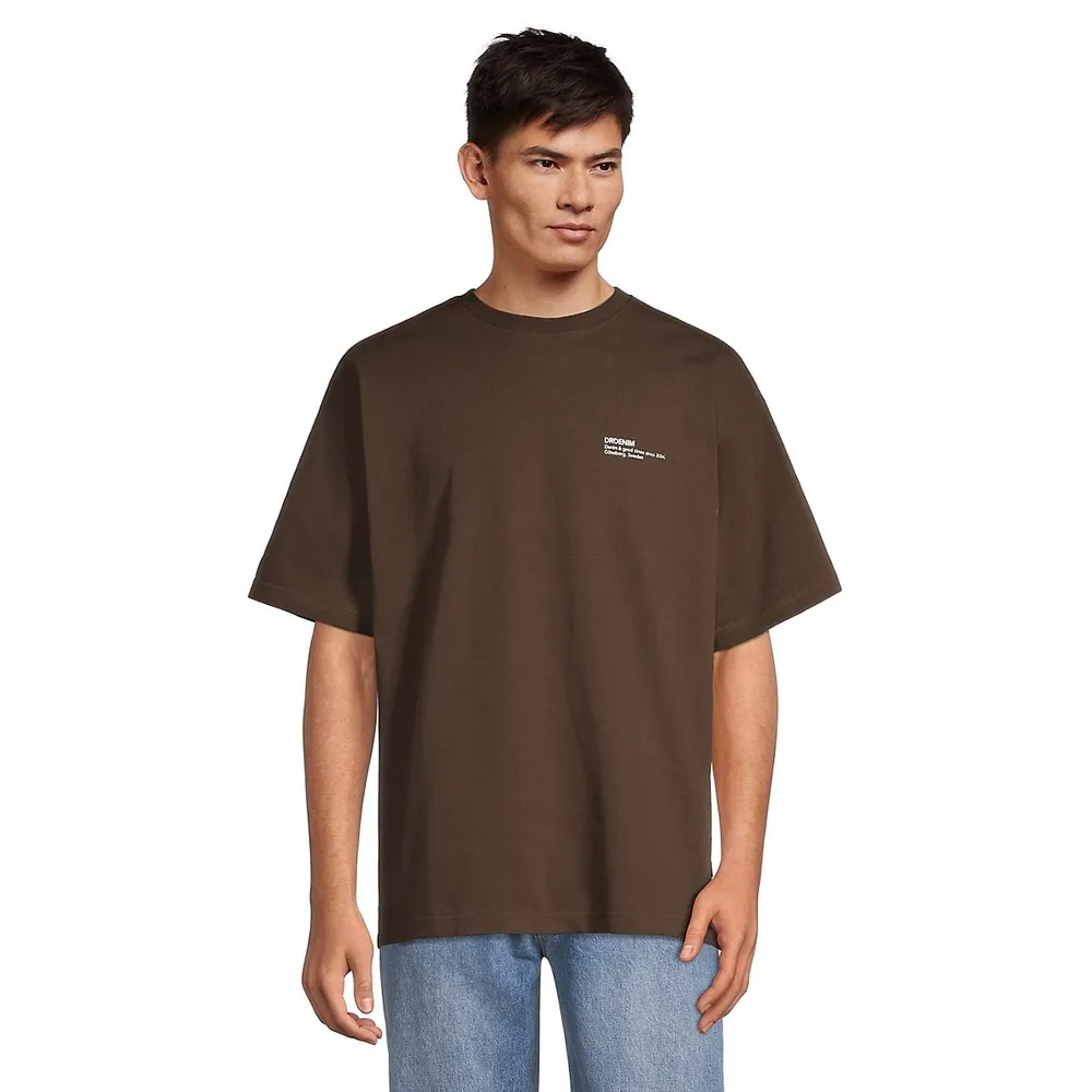 Drop Shoulder T-Shirt - Brown  Oversized tee outfit, Oversized