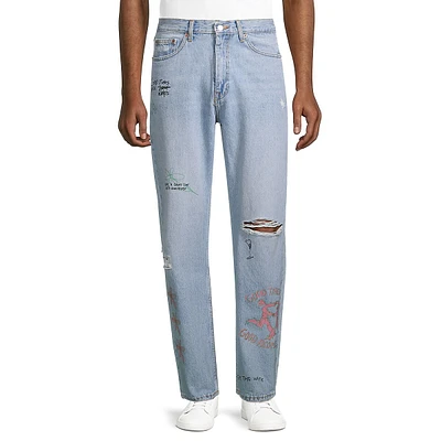 Omar Relaxed Fit Wid-Straight-Fit Jeans