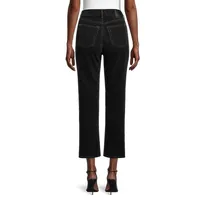 Mece Corduroy High-Rise Cropped Straight-Leg Jeans