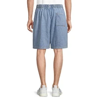 Washed Cotton Chambray Pull-On Shorts
