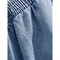Washed Cotton Chambray Pull-On Shorts